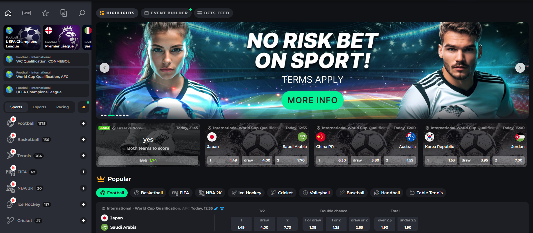 Zakłady sportowe i kursy bukmacherskie w Bet Casino